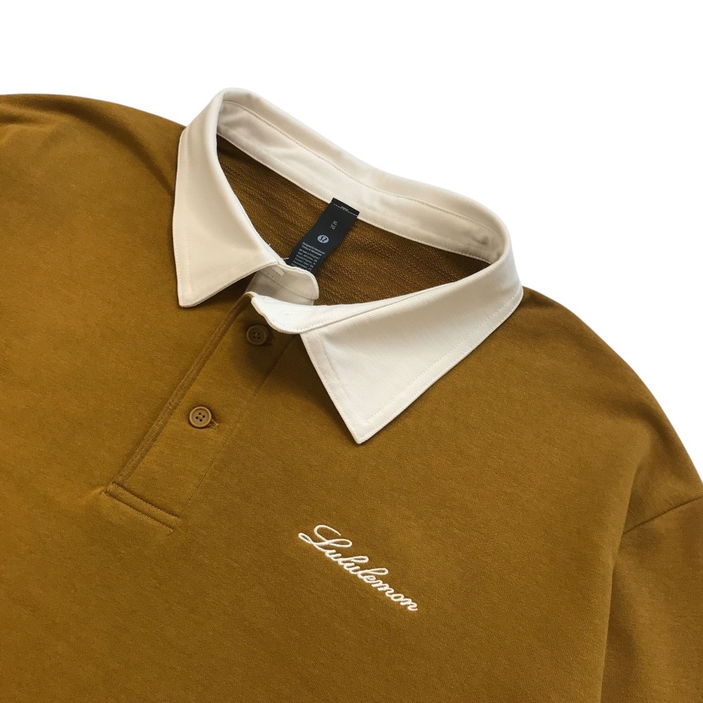 LULULEMON Mens Natural Long Sleeve Rugby Polo - Picture 5 of 5
